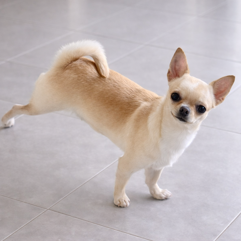 Chihuahua de pelo curto caramelo claro